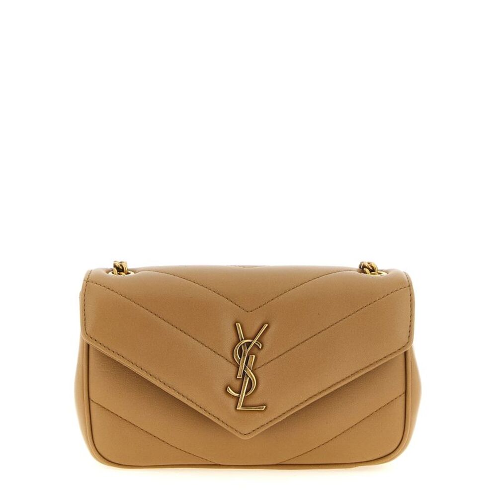 Saint Laurent Beige Lamb Leather Crossbody Women's Bag